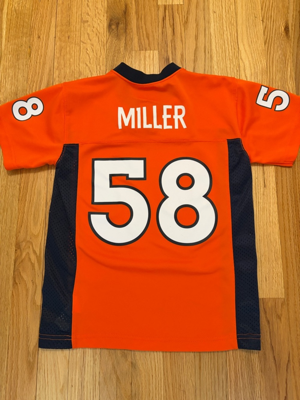 Broncos #58 Orange Kids Football Jersey - Picture 2 of 2